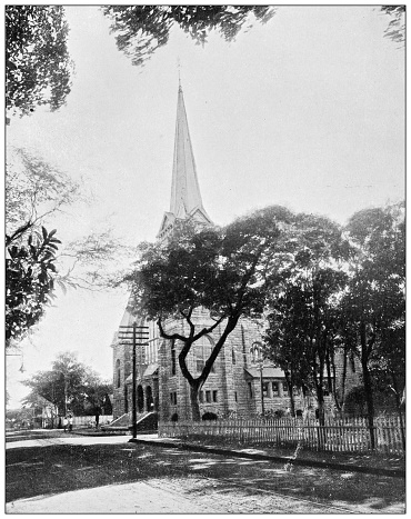 Hawaii, antique photo: Central Union Church