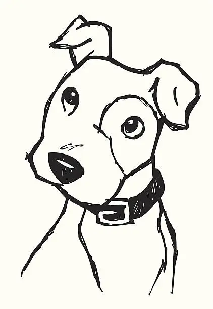 Vector illustration of Curious Puppy Sketch (Vector Illustration)