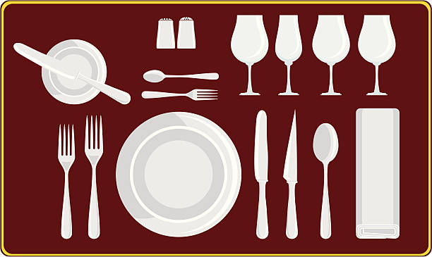 food and drink restaurant etiquette vector art illustration