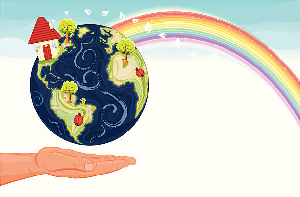 Save our green planet, The Earth vector art illustration