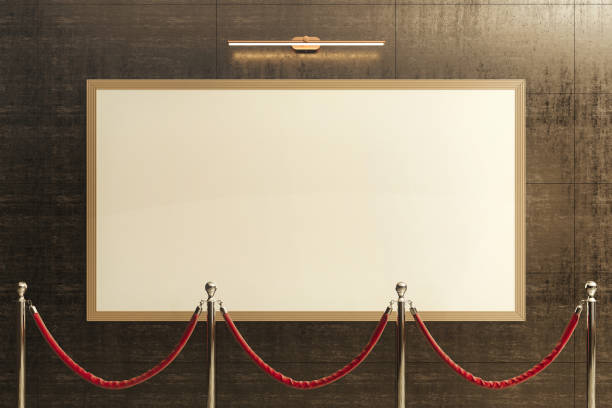istock Museum Super Horizontal Frame Velvet Rope Mockup 1638370563