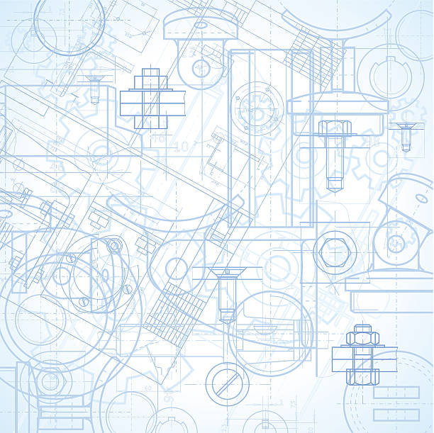 공업주 배경기술 - nut blueprint work tool construction stock illustrations