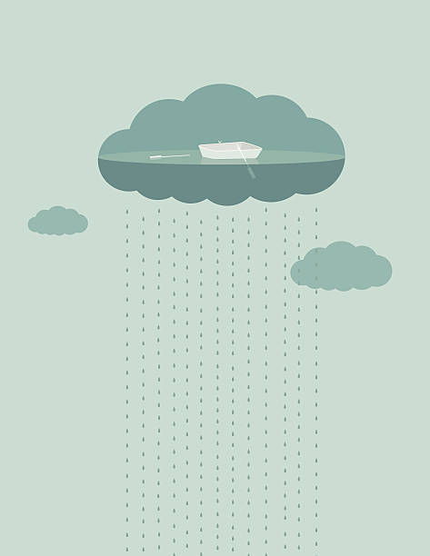 Boat and Cloud vector art illustration