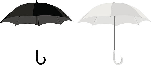 Black and white  umbrella vector art illustration