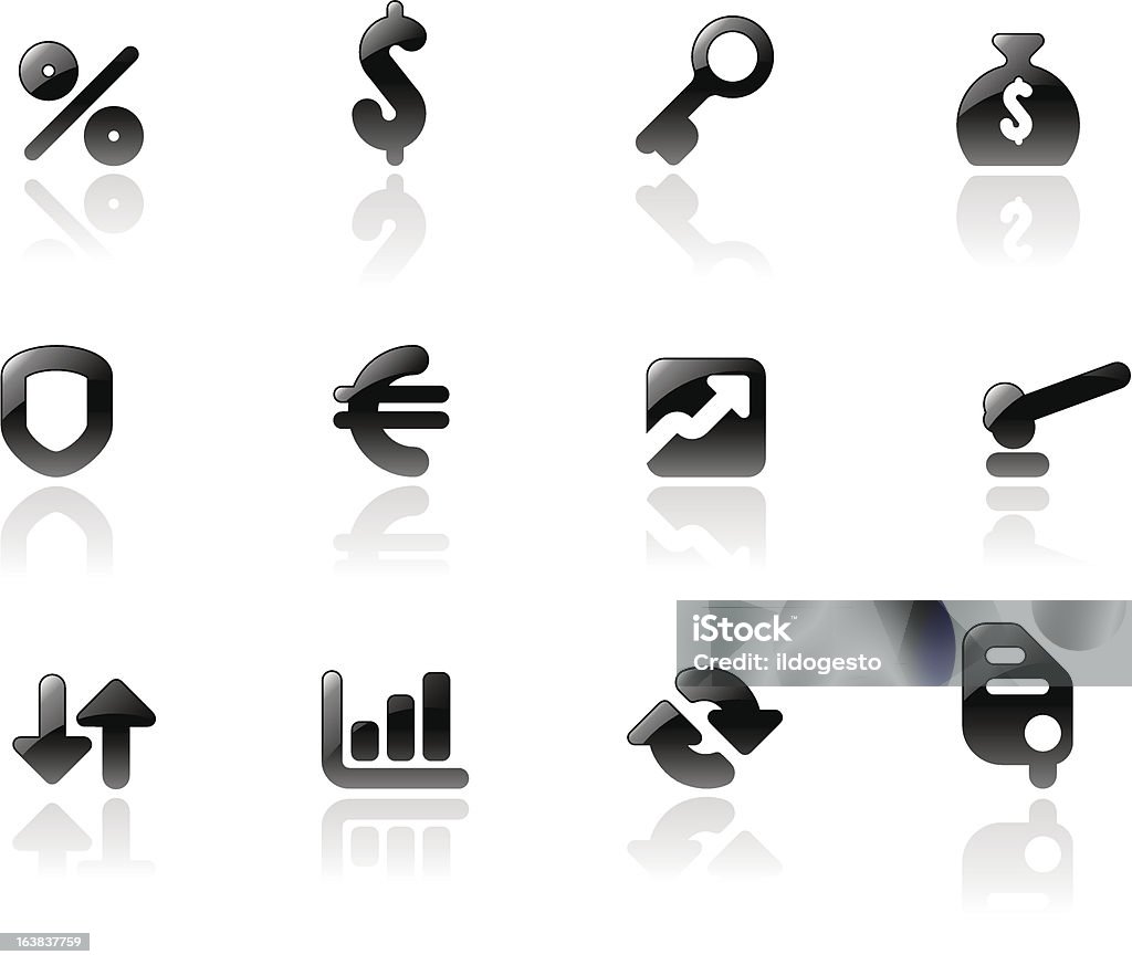 Symbole für business und Finanzen - Lizenzfrei Dollarsymbol Vektorgrafik