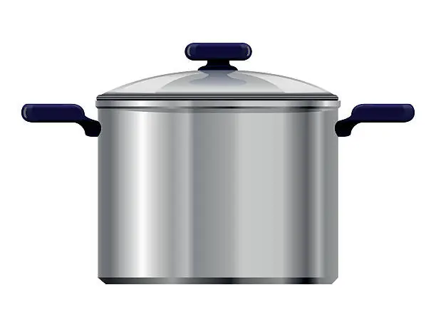 Vector illustration of silver pot