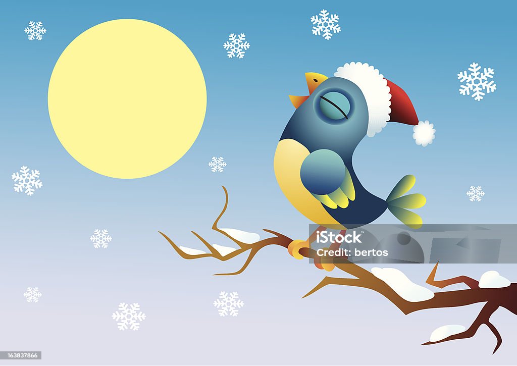 Oiseau - clipart vectoriel de Noël libre de droits