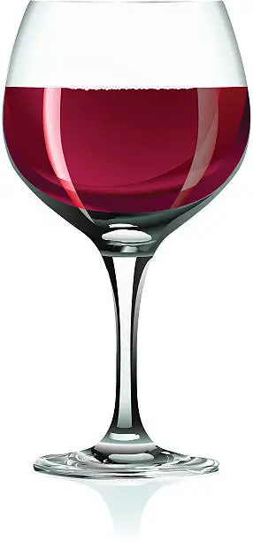 Vector illustration of Wineglass and red wine