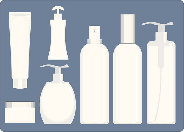 bottles and tubes SPA vector art illustration