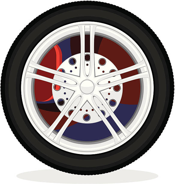 car wheel vector art illustration