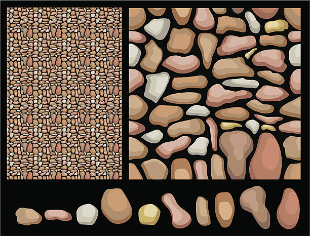 old stone wall background vector art illustration