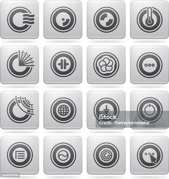 Miscellaneous Platinum Icons Stock Illustration - Download Image Now - Circle, Cut Out, Flower