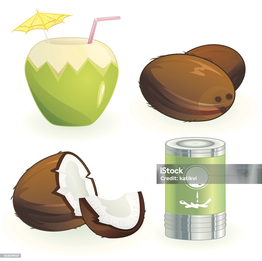 Кокос и продукты - Векторная графика Коктейльный зонтик роялти-фри