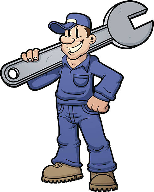 Cartoon Mechanic Stock Illustration - Download Image Now - Auto Mechanic,  Cartoon, Wrench - iStock
