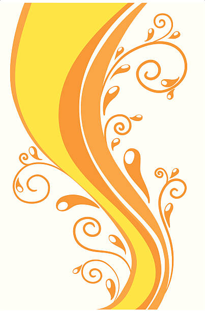 Orange Swirls vector art illustration