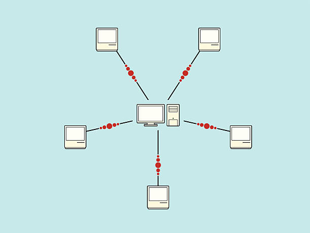 star диаграмма сети - computer network topology stock illustrations