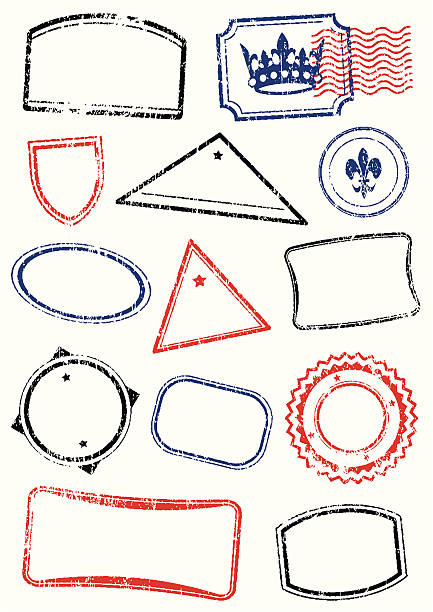 Vector set of different mock up stamps vector art illustration