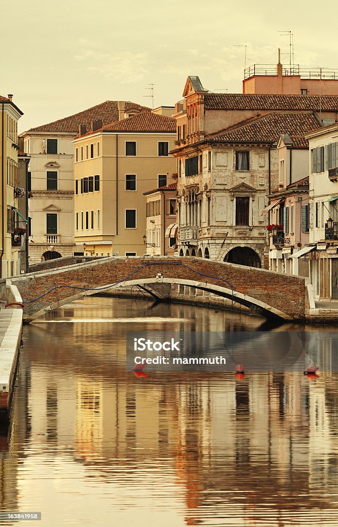 Kanal in Chioggia im sunet - Lizenzfrei Chioggia Stock-Foto