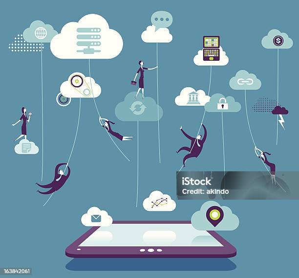 Cloud Computing Stock Illustration - Download Image Now - Cloud - Sky, Cloud Computing, Technology