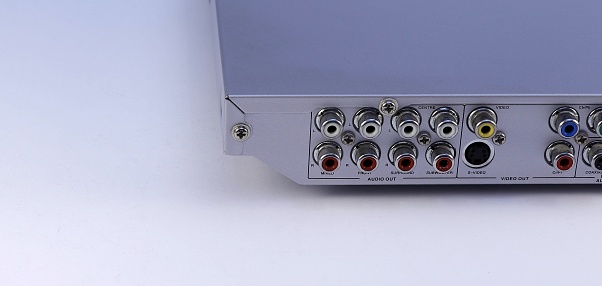 The rear panel of connectors for the connections of the radio engineering device.