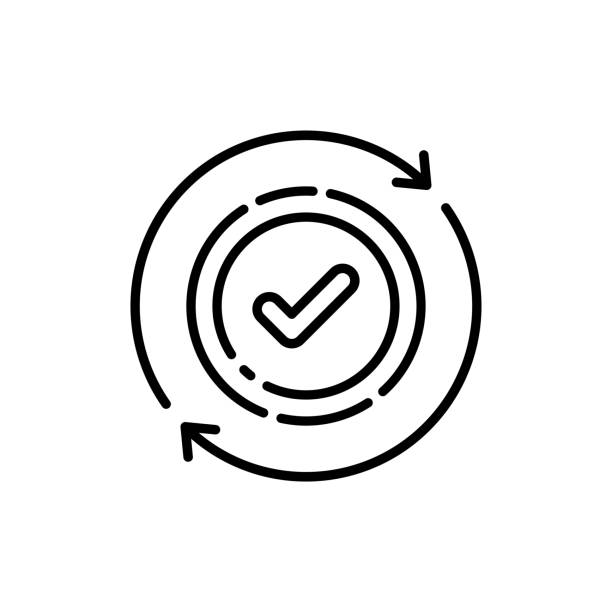 round convenient icon like easy pay or update. concept of replace or swap symbol and quality control. linear trend modern synchronize logotype graphic stroke art design web element isolated on white round convenient icon like easy pay or update. concept of replace or swap symbol and quality control. linear trend modern synchronize logotype graphic stroke art design web element isolated on white synchronize stock illustrations
