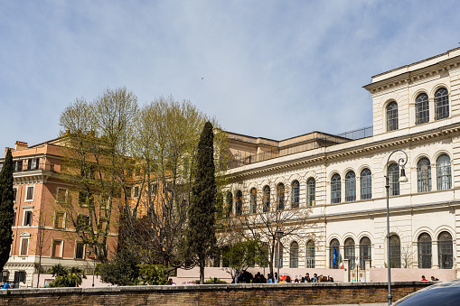 National and Kapodistrian University of Athens, Greece on a sunny day.