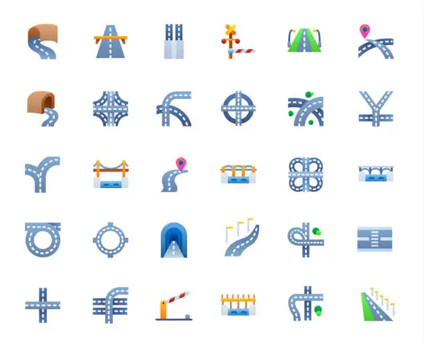 Vector illustration of Road Icons Set