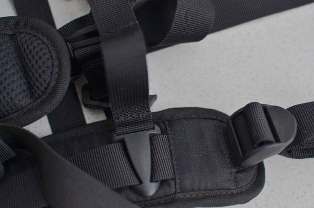 istock Black suspender or belt close-up, elegant and high-quality accessory to complete your style. Concept for backpacks or military accessories. 1638472406
