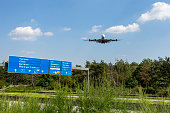 Airbus A380 approaching Frankfurt Airport
