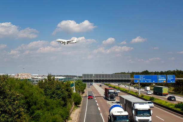 istock Airplane approaching Frankfurt Airport 1638487249