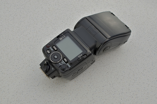 Vintage camera on wooden background