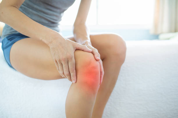 istock Female suffering from sore knee, arthritis pain, inflammation. 1638510208