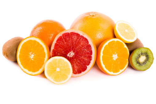 delicious citrus fruit on white background