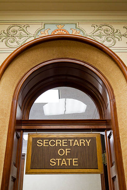 secretário de estado's office capitólio do estado de wyoming - secretary of state imagens e fotografias de stock