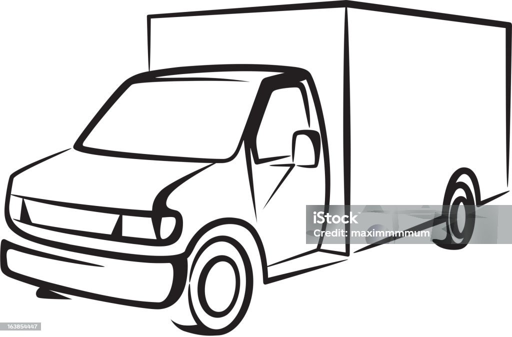 Ilustracja z ciężarówki - Grafika wektorowa royalty-free (Bez ludzi)