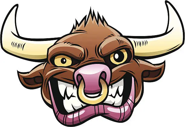 Vector illustration of Raging Bull Vector