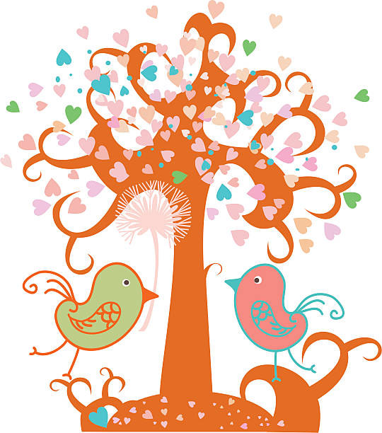 Valentine tree. vector art illustration