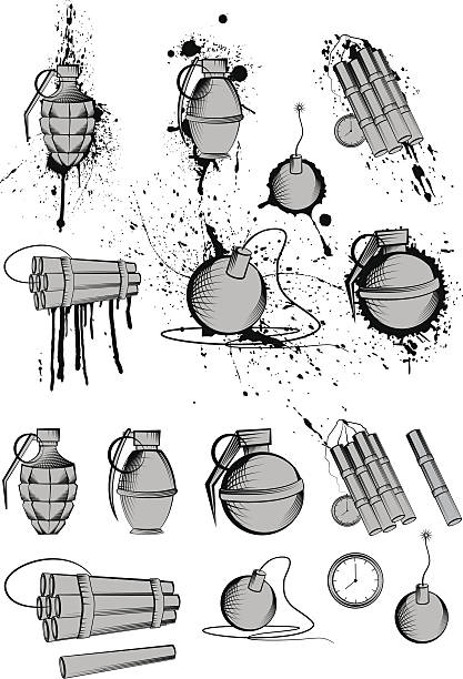 폭약 컬레션 - bomb time bomb time clock stock illustrations