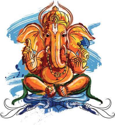 Painted Ganesh of Hindus God.