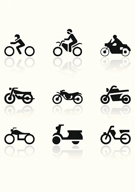 Vector illustration of Motorbike symbol vector set.