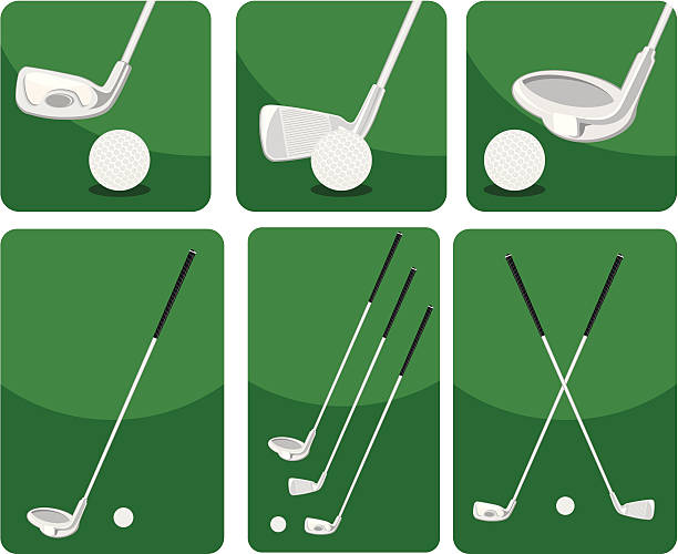 golf putters vector art illustration