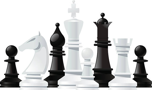 Vari strategia di gioco scacchi pezzi - illustrazione arte vettoriale