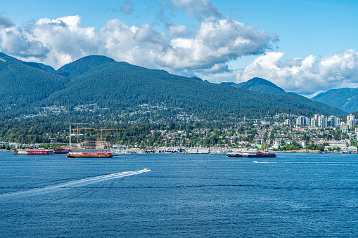 Vancouver, Canada - July 25, 2023: The view of West Vancouver, Vancouver, Canada.