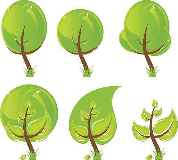Zielone ikony – artystyczna grafika wektorowa