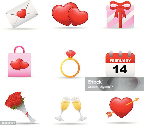 Vetores de Dia Dos Namorados Conjunto De Ícones e mais imagens de Doze Rosas - Doze Rosas, Amor, Anel - Joia