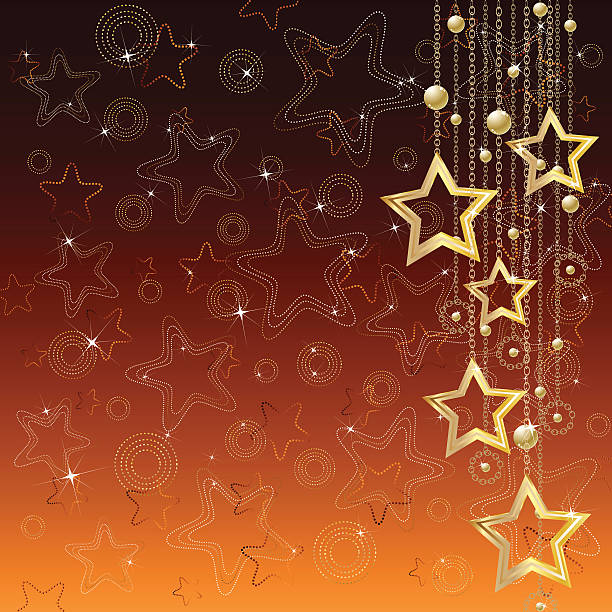 Golden stars vector art illustration