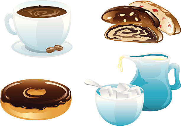 cafe essen icons - biscotti stock-grafiken, -clipart, -cartoons und -symbole