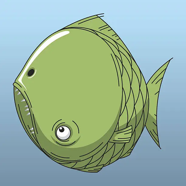 Vector illustration of round fish
