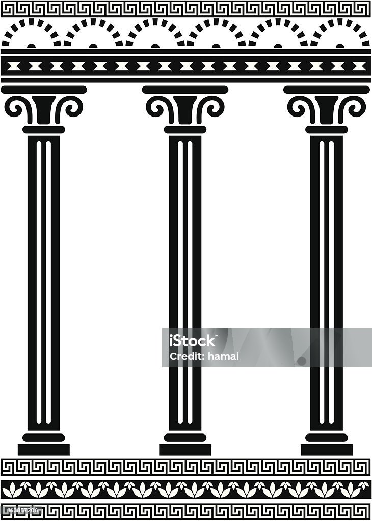 2d Single Rome Column Rome Column Slim Stock Illustration - Download Image Now - Abstract ...