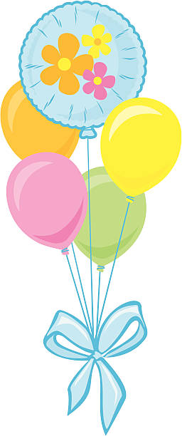 Bouquet of Party Balloons vector art illustration